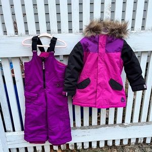 Burton kids Winter Jacket and Maven Snowpants bibs size 2T VGUC